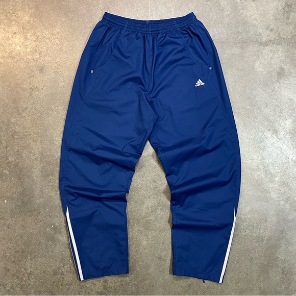 Vintage Adidas Y2K Nylon Zip Leg Baggy Windbreaker Pants - Picture 1 of 11
